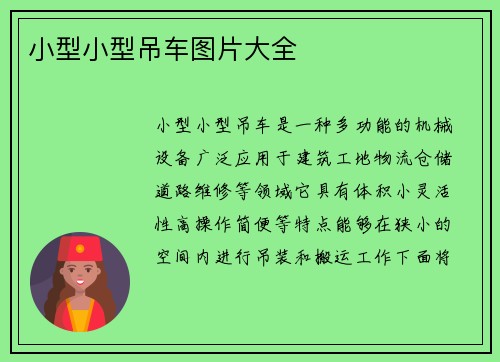 小型小型吊车图片大全